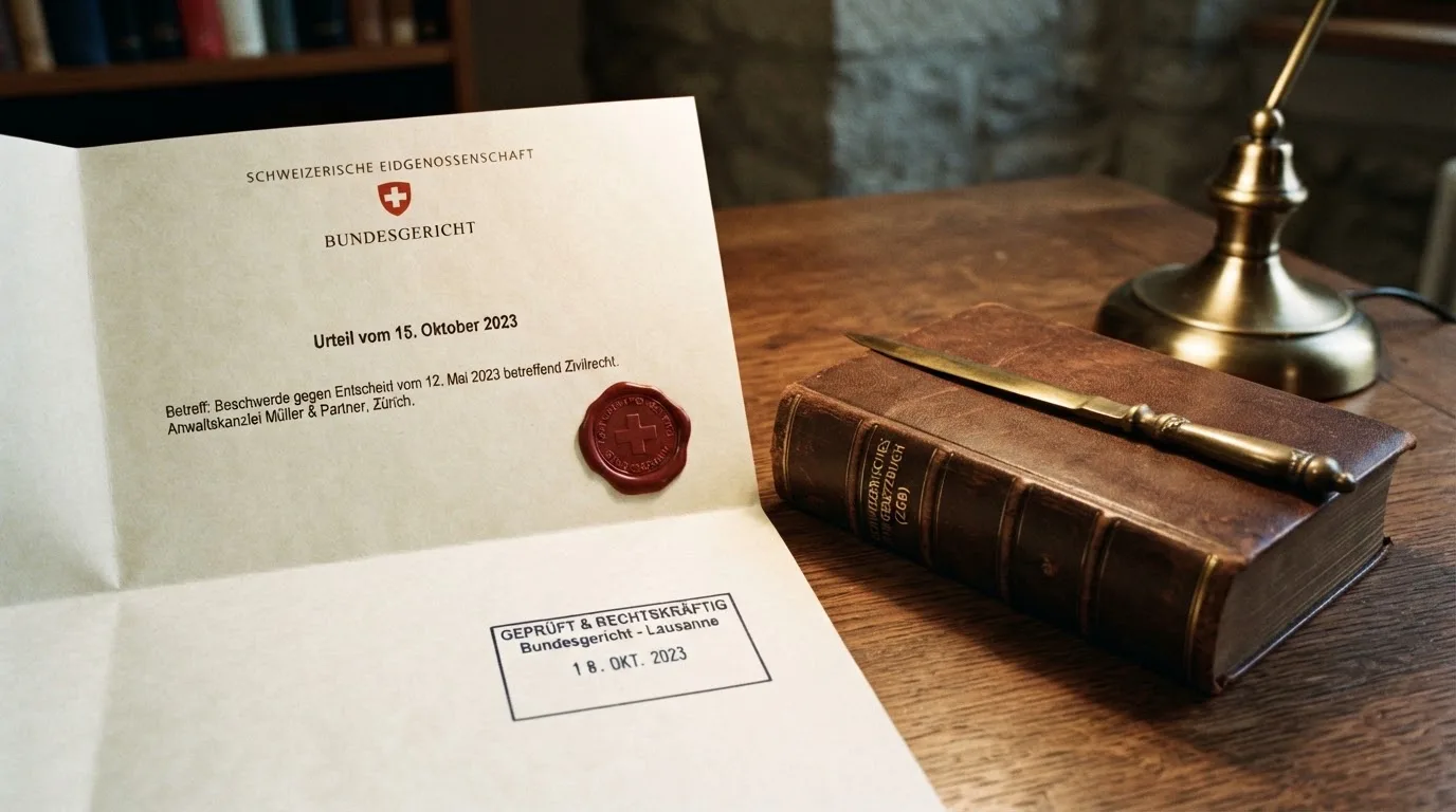 Amtliches Schreiben mit Stempel auf einem Schreibtisch neben einem Gesetzbuch — aviator online casino