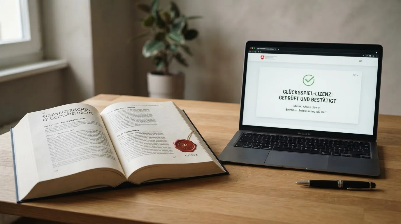 Amtliches Schreiben mit Stempel auf einem Schreibtisch neben einem Gesetzbuch — beste online spielothek casinos